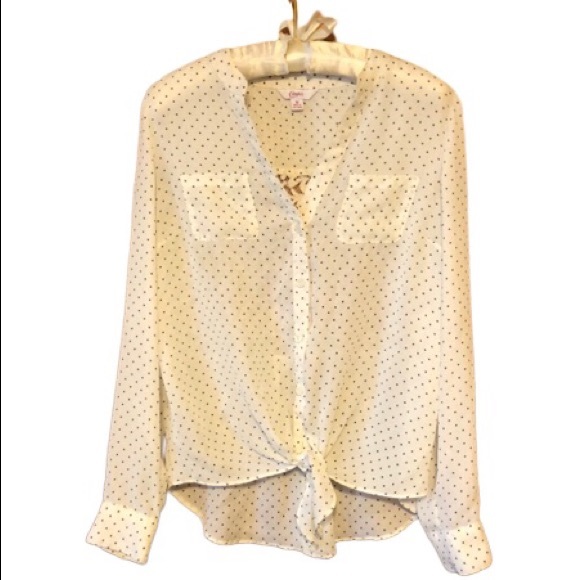 Candie's Tops - ☀️3/$15 Candie’s tie front lace back blouse. Made in Indonesia